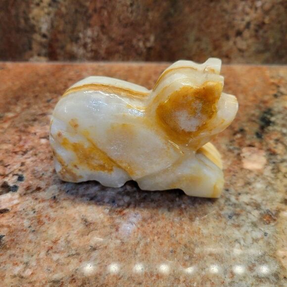 Vintage Hand Carved Onyx Bear Sculpture - Picture 2 of 12